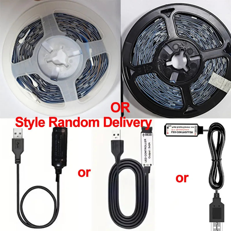 2835 RGB LED Strip Lights 5V USB Lights IR Remote Control Flexible Ribbon Tape For Computer PC TV Backlight Bar Birthday Decor